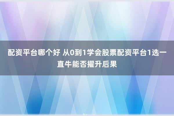 配资平台哪个好 从0到1学会股票配资平台1选一直牛能否擢升后果