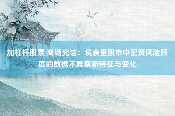 加杠杆股票 商场究诘:境表里股市中配资风险限度的数据不雅察新特征与变化
